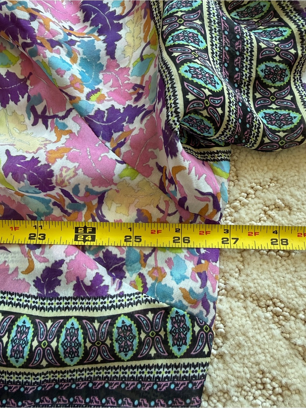 Susan Graver 1X Floral Border Print Open-Front Kimono Jacket - Pink Multi - Picture 8 of 11